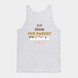 Full Time Fur Parent Orange Cat Tank Top